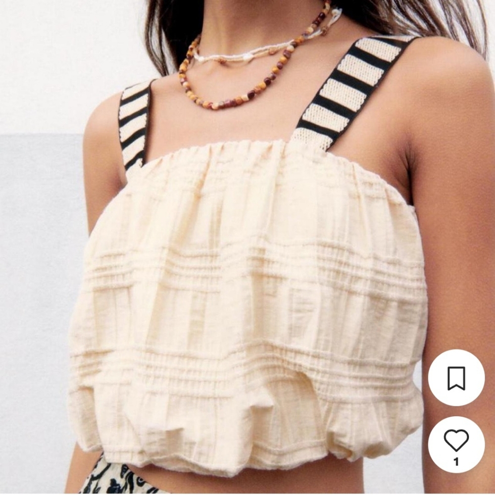 Zara Women's Ballon crop-top, Size L